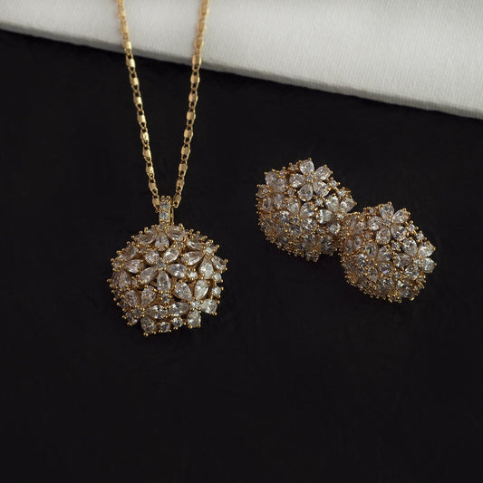 Floral Pendant Set Gold - Kuberlo - Best Gift for - Imitation Jewellery - Designer Jewellery - one gram gold - fashion jewellery