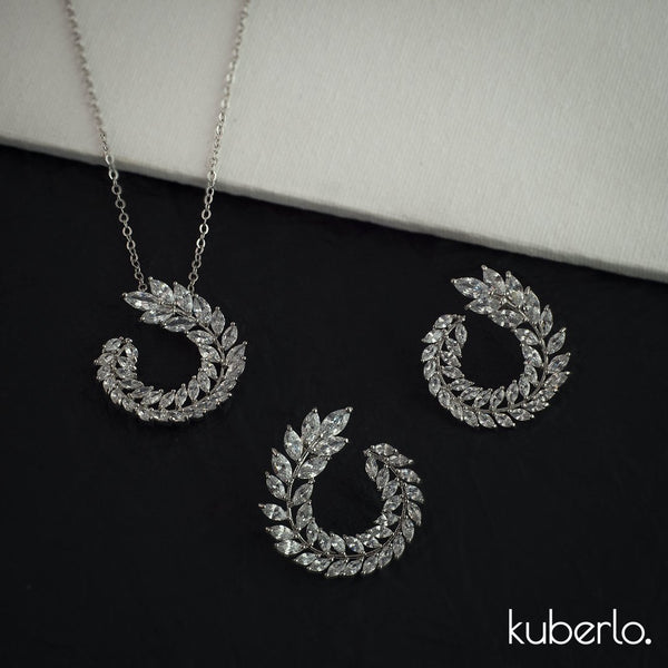 White Aelia Necklace Set - Kuberlo - Best Gift for - Imitation Jewellery - Designer Jewellery - one gram gold - fashion jewellery