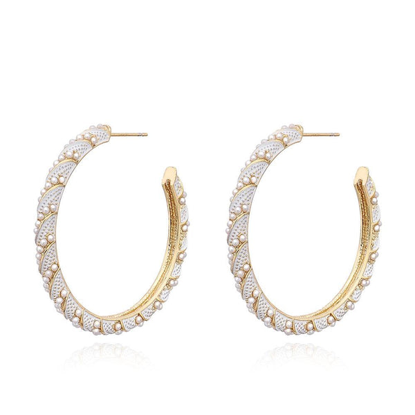 Pearl Hoop Earrings - Kuberlo - Best Gift for - Imitation Jewellery - Designer Jewellery - one gram gold - fashion jewellery