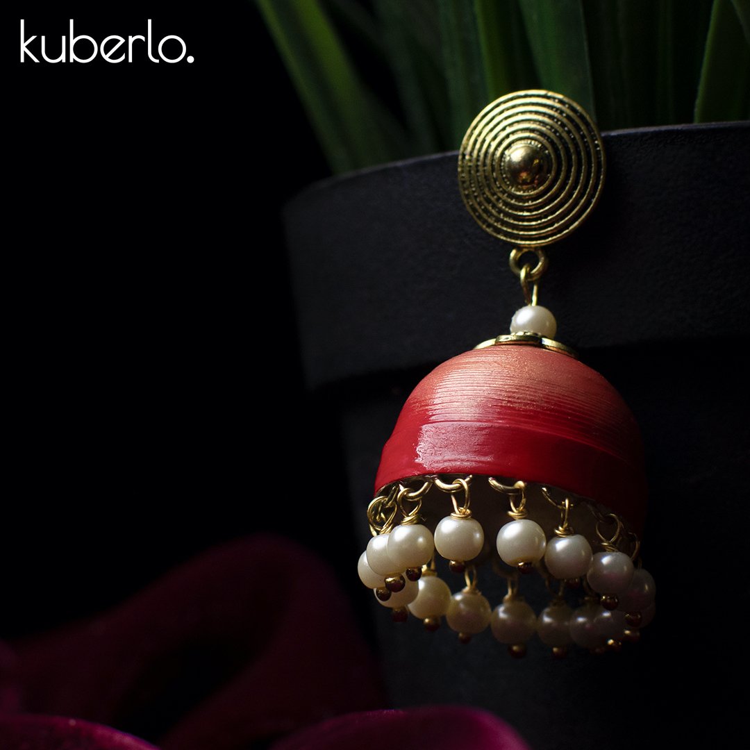 Hand Made Jhumka earrings - Kuberlo - Best Gift for - Imitation Jewellery - Designer Jewellery - one gram gold - fashion jewellery