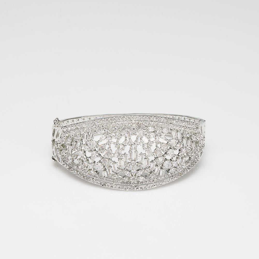 White Rhiya Royal Bangle Bracelet