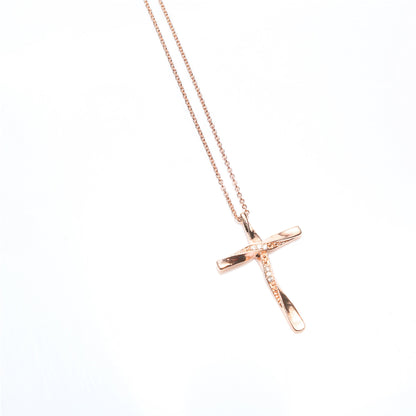 Jesus Cross Pendant (Rose Gold Plating)