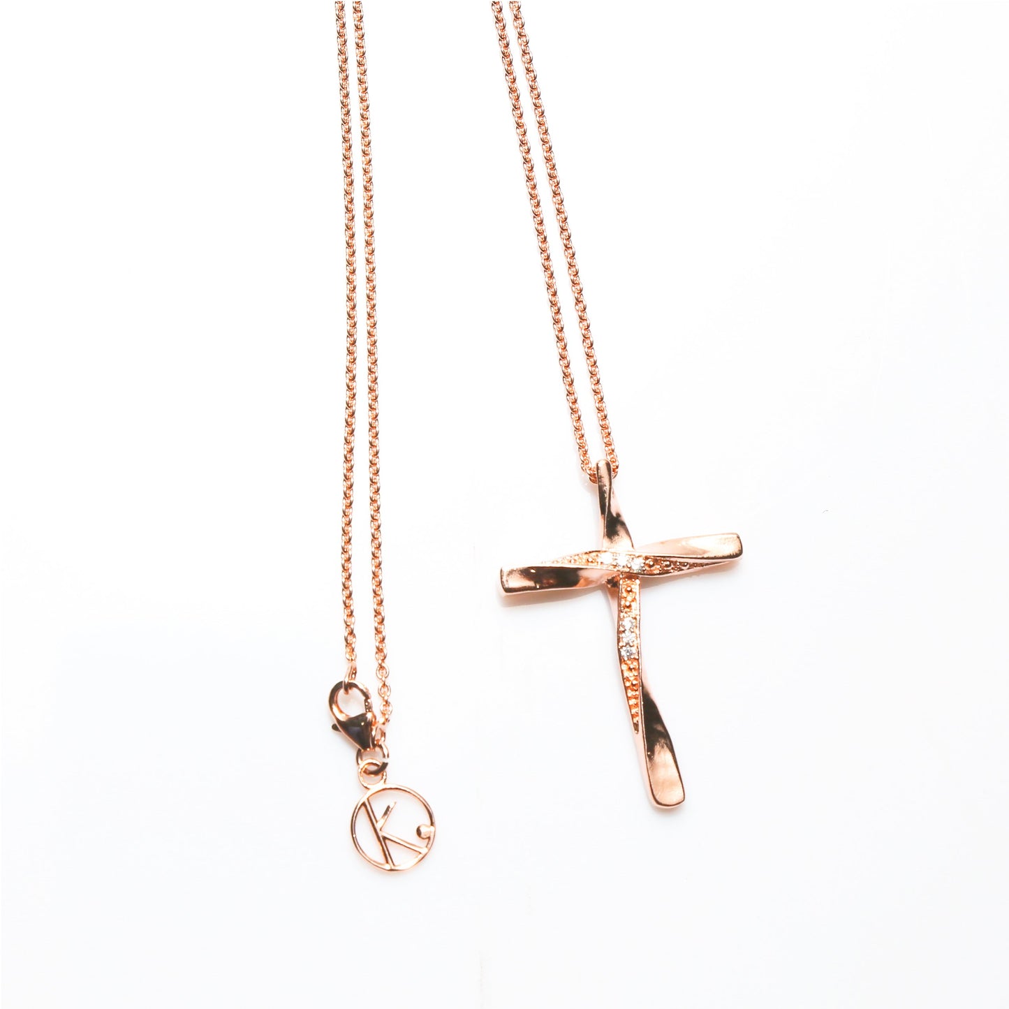 Jesus Cross Pendant (Rose Gold Plating)