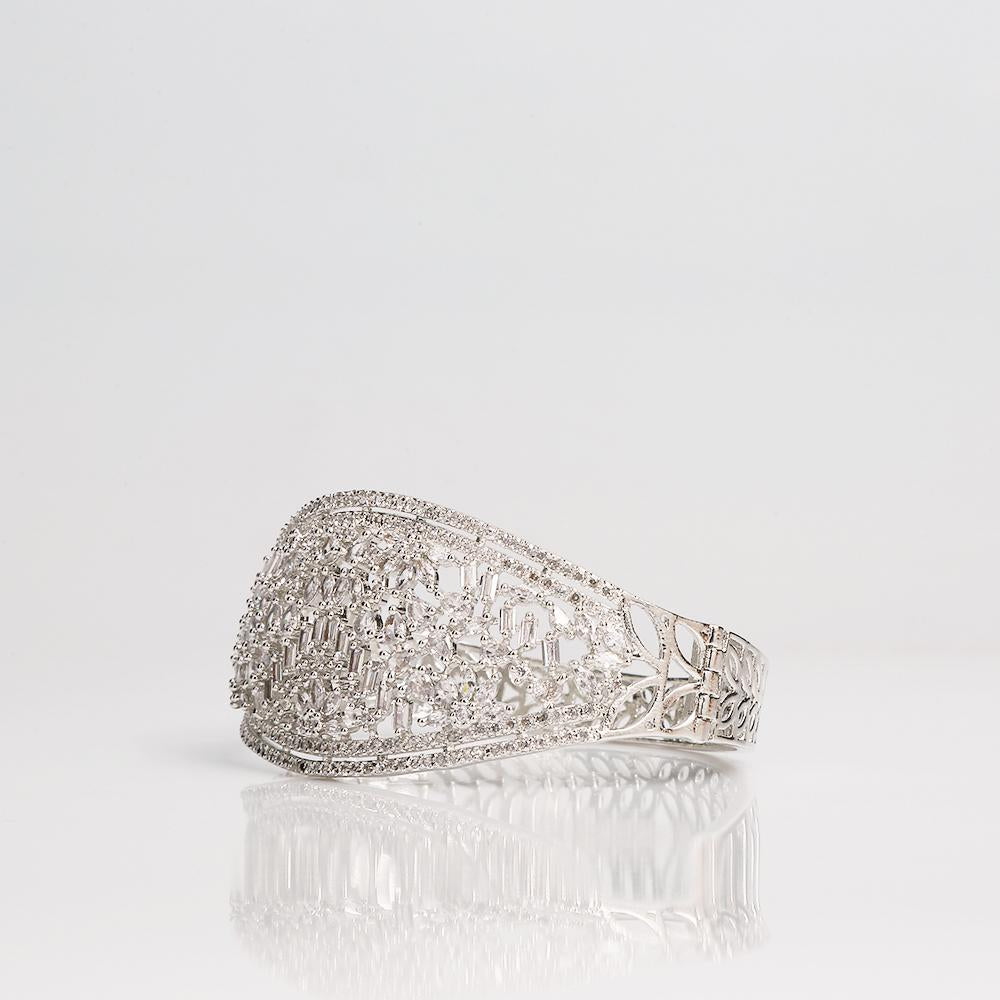 White Rhiya Royal Bangle Bracelet